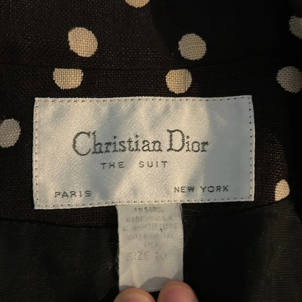 Vtg Christian Dior 1994 Polka Dot Blazer